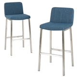 Christopher Knight Home® - Noble House - Sabiniano Blue Fabric Barstool (Set of 2)