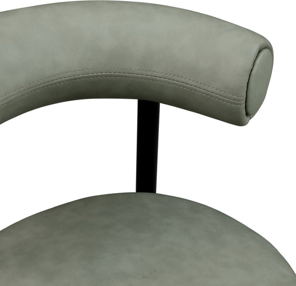 Meridian Furniture Bordeaux Vegan Leather Counter Stool with Sculpted Back and Sturdy Matte Iron Frame Green 898Green-C