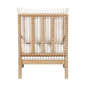 English Elm Classic Three Piece Living Room Set with Striped Fabric Sofa Loveseat and Accent Chair B011S01553