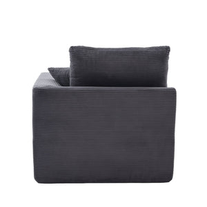 English Elm UNITED Cloud Couch Modular Sectional Sofa with Corduroy Cover, Ergonomic 2-Seater, No Assembly Needed Dark Gray W1568P371127