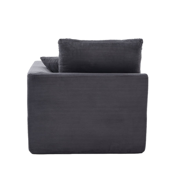 English Elm UNITED Cloud Couch Modular Sectional Sofa with Corduroy Cover, Ergonomic 2-Seater, No Assembly Needed Dark Gray W1568P371127