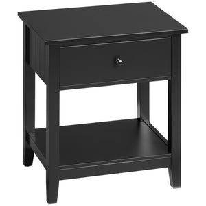 English Elm HOMCOM Modern 2-Tier End Table with Drawer & Open Shelf, Compact Bedroom Living Room Nightstand (95) W2225P173884