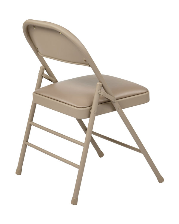 OSP Home Furnishings Folding Metal Chair with Padded Vinyl Seat for Events Home Gatherings and Easy Storage FF-23124V