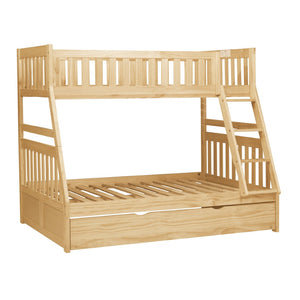 English Elm Bunk Bed Twin Over Full Solid Pine Frame with Guard Rails for Youth Bedroom B011S02437
