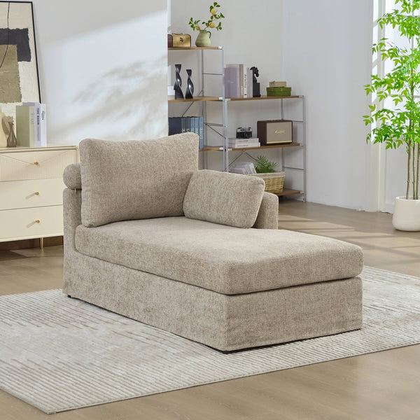English Elm 31.69" Chenille Modular Sofa Bed with Pocketed Springs and Sleek Metal Legs for Studios W3189P438358