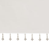 Madison Park Emilia Transitional Lightweight Faux Silk Valance With Beads MP41-4453 White