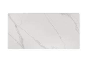 English Elm Contemporary 3-Piece Table Set With Sintered Stone Top, Silver-Capped Legs, Black & White Finish B2741S00687