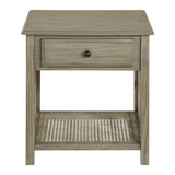 OSP Home Furnishings Cambridge Side Table w/ Drawer Bone Finish