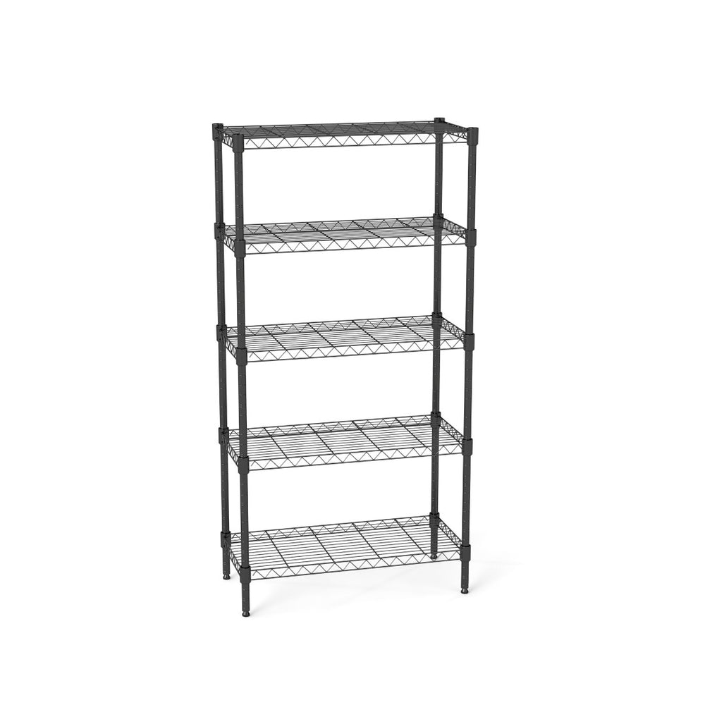 English Elm Multi Tier Steel Wire Shelving Unit for Laundry Bathroom Kitchen Vertical Storage Black W3895P460440