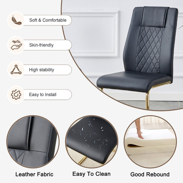 English Elm Table Set With Elegant Glass Top, Imitation Marble Finish & 8 Comfortable Pu Chairs - Perfect For Dining! W1151S04348-GIGA