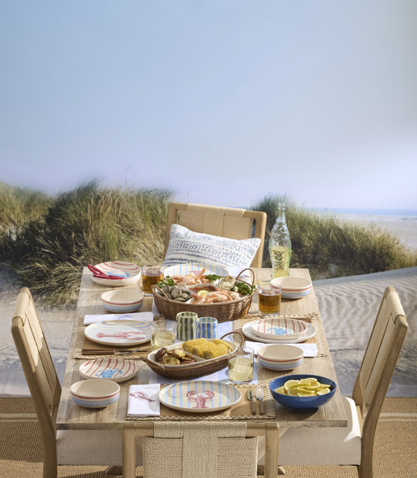 Lenox Willow Rattan Basket Serving Tray with Porcelain Inserts for Elegant Table Entertaining Divided Server with Tray 899015