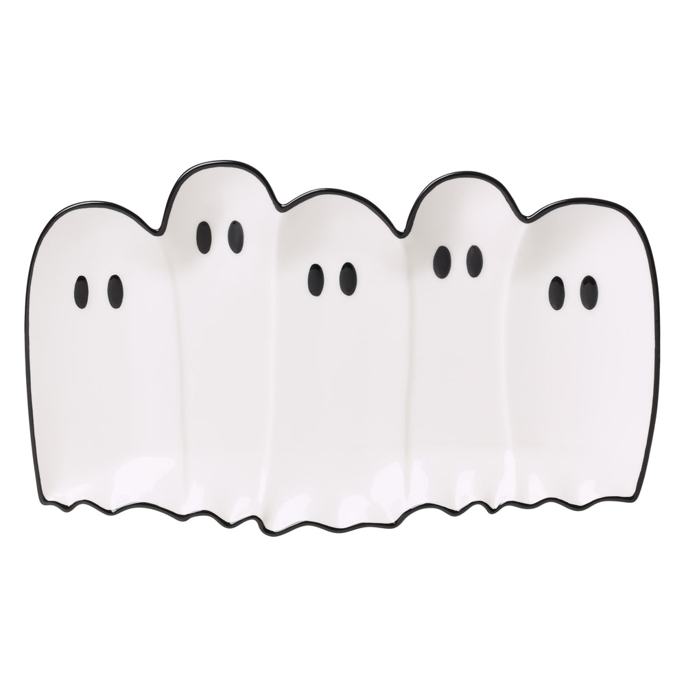Lenox Ghost Cluster Porcelain Hors Oeuvres Tray Festive Halloween Serving Platter 899023