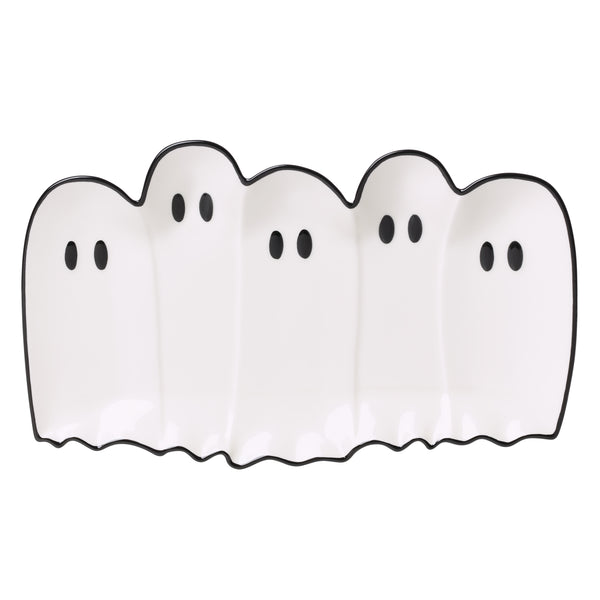 Lenox Ghost Cluster Porcelain Hors Oeuvres Tray Festive Halloween Serving Platter 899023