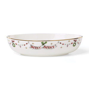 Lenox Merry Grinchmas Porcelain Oval Bowl with Licensed Holiday Grinch Art for Festive Tables 899031