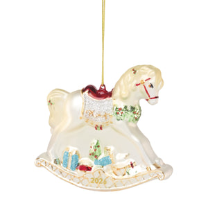 Lenox 2026 Retro Blown Glass Rocking Horse Babys First Christmas Keepsake Ornament 899032