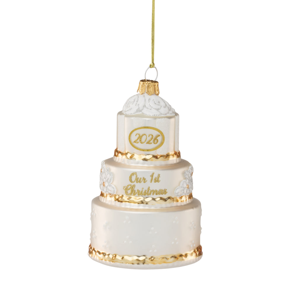Lenox 2026 Retro Blown Glass Newlywed First Christmas Keepsake Ornament Hand-painted Gift 899034