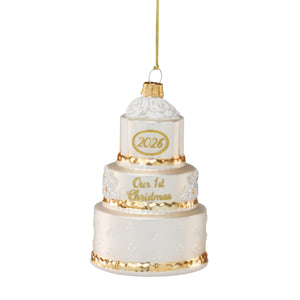 Lenox 2026 Retro Blown Glass Newlywed First Christmas Keepsake Ornament Hand-painted Gift 899034