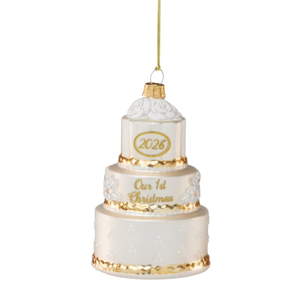Lenox 2026 Retro Blown Glass Newlywed First Christmas Keepsake Ornament Hand-painted Gift 899034