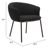 Essen Dining Chair Black & Bronze 110102 Zuo Modern