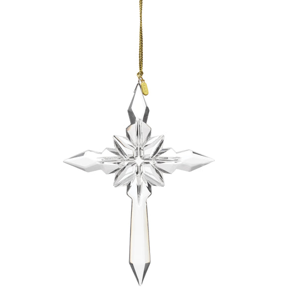 Lenox 2026 Faceted Glass Cross Ornament Prismatic Keepsake with Gold Dated Charm 899151