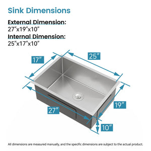English Elm Stainless Steel Undermount Kitchen Sink Handmade 304 Grade Nano Gray Brushed Finish T3177P286043