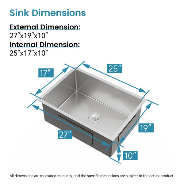 English Elm Stainless Steel Undermount Kitchen Sink Handmade 304 Grade Nano Gray Brushed Finish T3177P286043