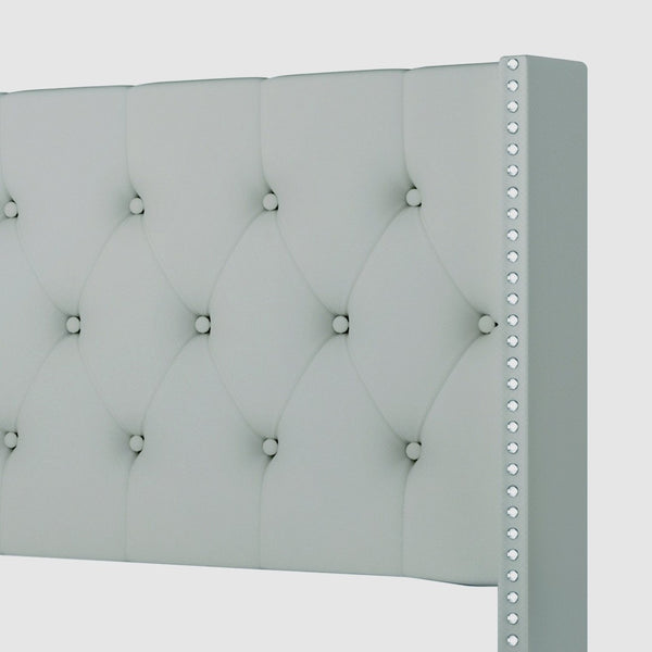 English Elm Modern Wingback Platform Bed Linen Upholstered Diamond Tufted Headboard No Box Spring B2771P498529