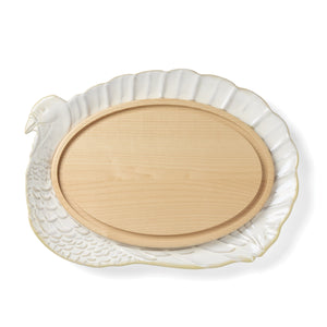 Lenox Harvest Porcelain Turkey Platter and Wood Carving Board Set for Holiday Table Serving 2-Piece 899288