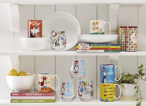 Lenox Dr. Seuss Cat in the Hat Glass Tumbler Set of Four Iconic Whimsical Drinkware 899466