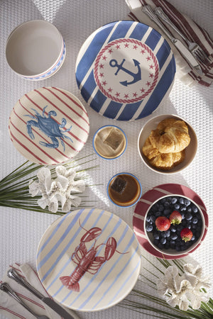 Lenox 24 Seven Bamboo Melamine Coastal Dinnerware Set for Four Shatter Resistant Outdoor Use Wharfside 899502