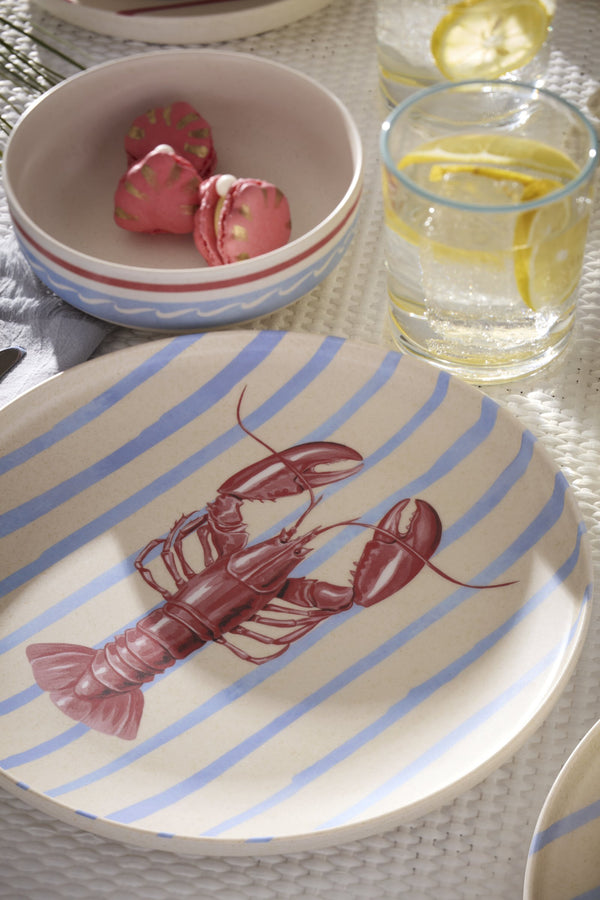 Lenox 24 Seven Bamboo Melamine Coastal Dinnerware Set for Four Shatter Resistant Outdoor Use Wharfside 899502