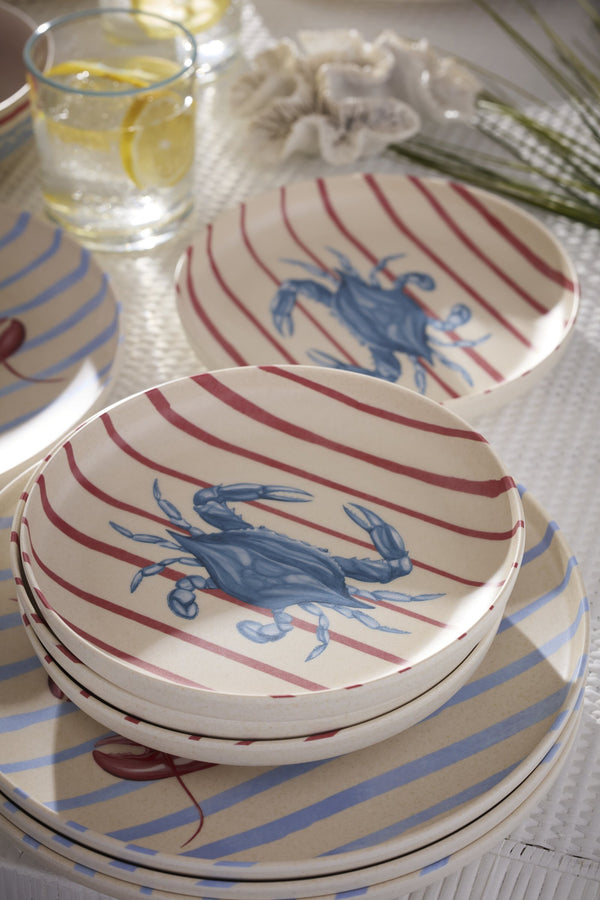 Lenox 24 Seven Bamboo Melamine Coastal Dinnerware Set for Four Shatter Resistant Outdoor Use Wharfside 899502
