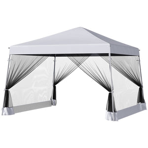 English Elm Outsunny Slant Leg Pop Up Canopy Tent With Mesh, Portable Sun Shelter For Parties & Outdoor Events W2225P200911-GIGA