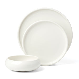 Lenox Quirk 12 Piece White Porcelain Dinnerware Set with Sculptural Modern Forms 899528