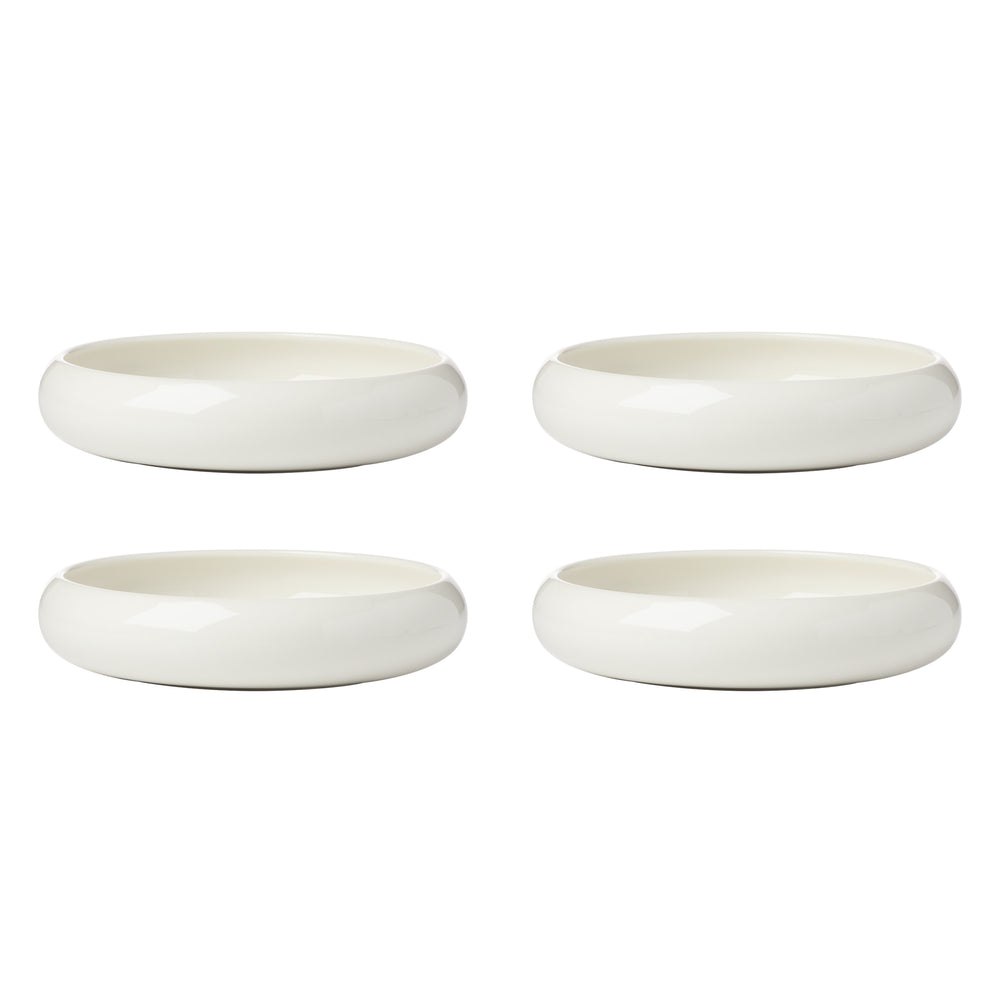 Lenox Quirk Sculptural White Porcelain Pasta Bowls Set of 4 Asymmetric Modern Dinnerware 899529