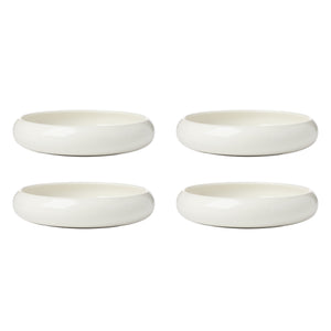 Lenox Quirk Sculptural White Porcelain Pasta Bowls Set of 4 Asymmetric Modern Dinnerware 899529