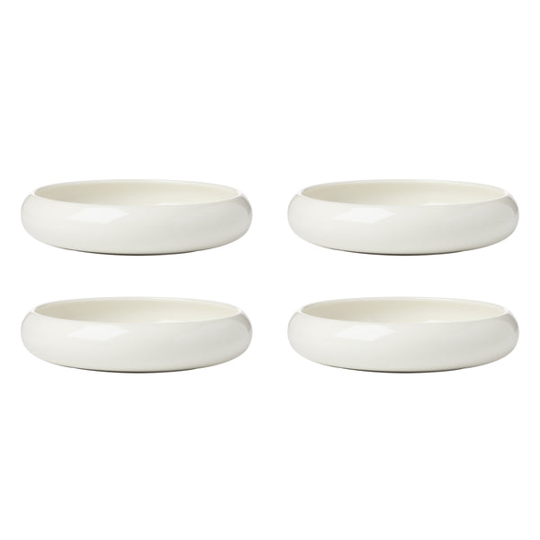 Lenox Quirk Sculptural White Porcelain Pasta Bowls Set of 4 Asymmetric Modern Dinnerware 899529