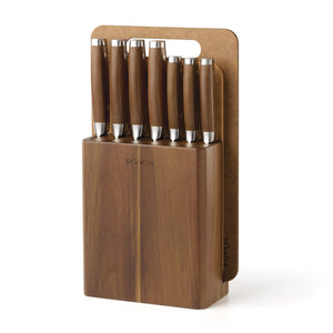 Lenox Woodlyn Acacia Block Knife Set Stainless Steel Blades with Composite Handles 899591