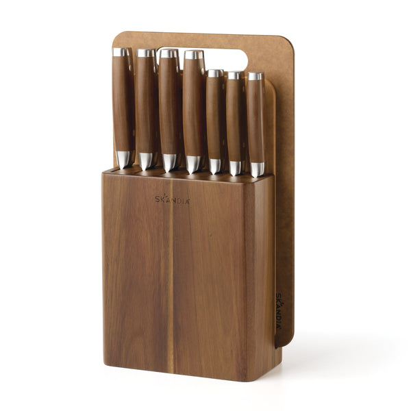 Lenox Woodlyn Acacia Block Knife Set Stainless Steel Blades with Composite Handles 899591