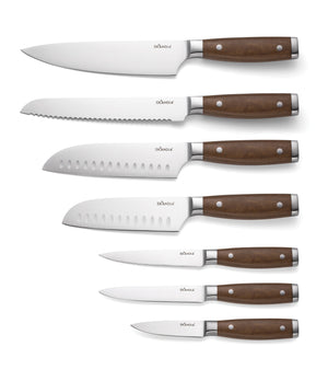 Lenox Woodlyn Acacia Block Knife Set Stainless Steel Blades with Composite Handles 899591