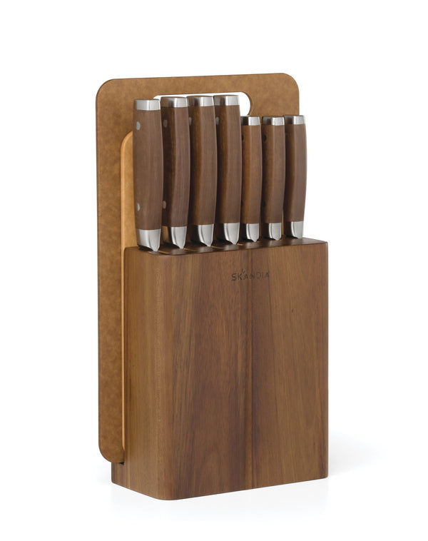 Lenox Woodlyn Acacia Block Knife Set Stainless Steel Blades with Composite Handles 899591