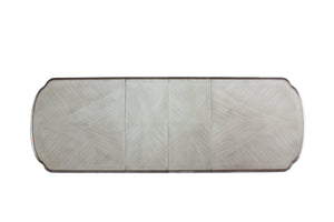 English Elm Dresden Antique-Style Bone Finish Dining Table with Removable Extension Leaves and Claw Legs, Luxurious Design Ivory 34 L x 30 W x 14 H B2726S00300