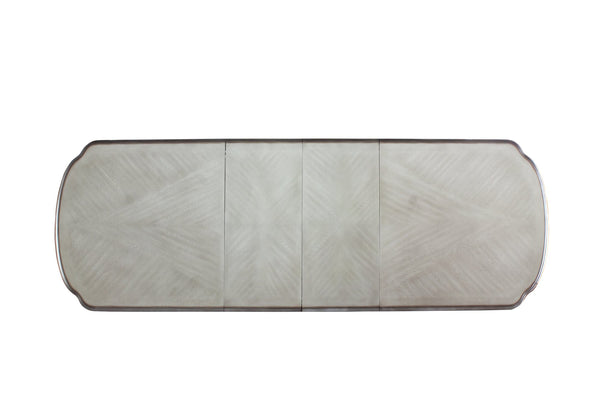 English Elm Dresden Antique-Style Bone Finish Dining Table with Removable Extension Leaves and Claw Legs, Luxurious Design Ivory 34 L x 30 W x 14 H B2726S00300