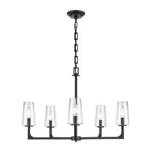 Fitzroy 28'' Wide 5-Light Chandelier - Matte Black 89965/5 Elk Lighting