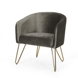 Christopher Knight Home® - Noble House - Grelton Modern Glam Velvet Club Chair with Hairpin Legs