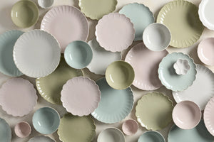 Lenox French Country Stoneware Dinnerware Set Scalloped Rim Matcha Glaze Service for 4 899745