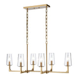 Fitzroy 36'' Wide 6-Light Linear Chandelier - Lacquered Brass 89977/6 Elk Lighting