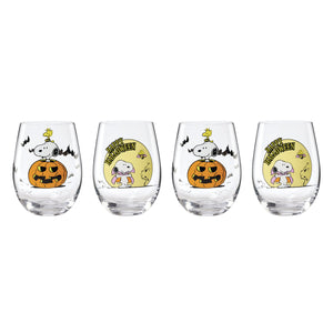 Lenox The Great Pumpkin Peanuts Halloween Glass Tumbler Set Snoopy Festive Holiday 899819