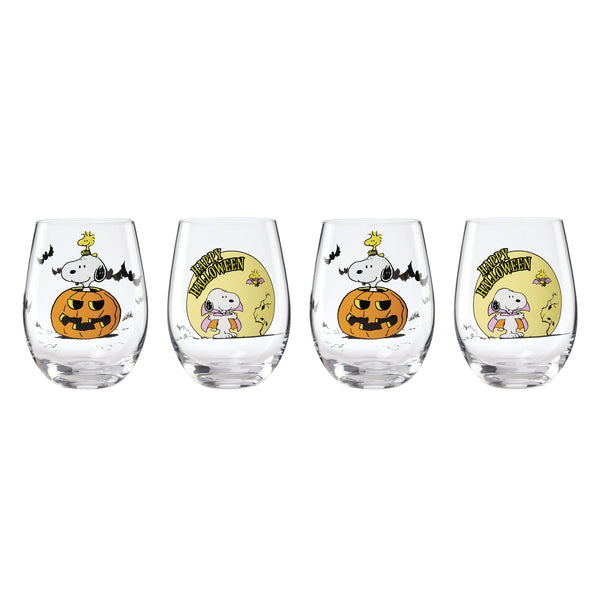 Lenox The Great Pumpkin Peanuts Halloween Glass Tumbler Set Snoopy Festive Holiday 899819