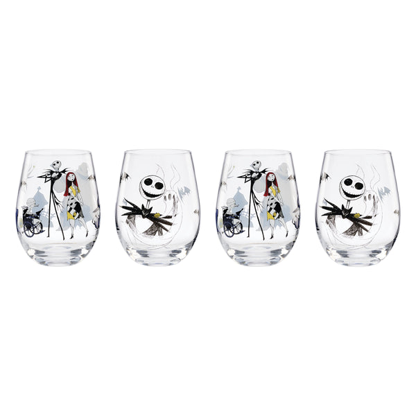 Lenox The Nightmare Before Christmas Glass Tumbler Set of 4 Disney Licensed Barware 899825